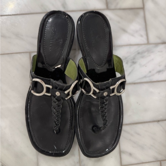 Cole Haan Black Sandals with Silver buckle Details - Picture 1 of 3